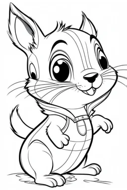 outline art for Chipmunk Pup coloring pages with sitch, white background, Sketch style, full body, only use outline, toddlers style, clean line art, white background, no shadows and clear and well outlined.