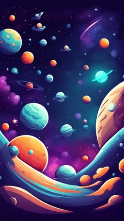 space cartoon stylized background