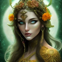 marigold woman norse goddess green eyes