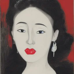 portrait of a woman in the style of Hisashi