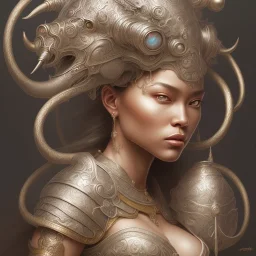 sango fantasy, fantasy magic, intricate, sharp focus, illustration, highly detailed, digital painting, concept art, matte, artgerm and paul lewin and kehinde wiley, masterpiece silver elephant head bronze Asian African girl nice breast Afo hair turquoise sun rain waves