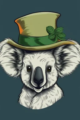 KOALA HEAD WEARING A JESTER HAT