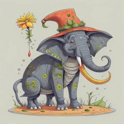 An elephant dressed as a witch