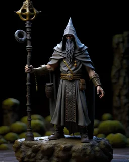 tabletop role-playing miniature of a minoan witch-king of angmar wearing minoan-hittite-wuxia hiking clothes. full body. concept art in the style of lord of the rings and elfquest. hyperrealism 4K ultra HD unreal engine 5 photorealism.