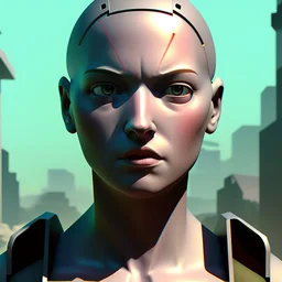 androide, estilo realismo, cinematográfico, iljustración, serie B