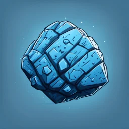 blue cartoon asteroid stylized