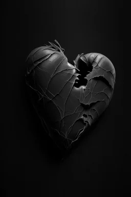 Gray heart, black background