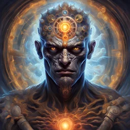 dnd, portrait of human created from time energy