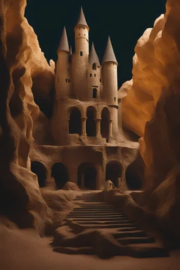 Castelo dentro de uma caverna gigante