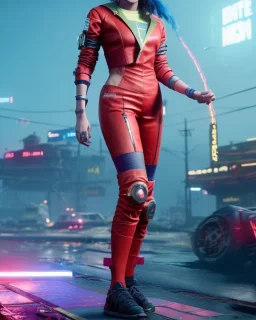 Billie Eilish, in stockings, cyberpunk2077