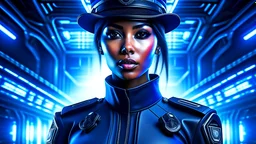 female police officer mysterious exotic ultra-real futuristic fantasy load screen