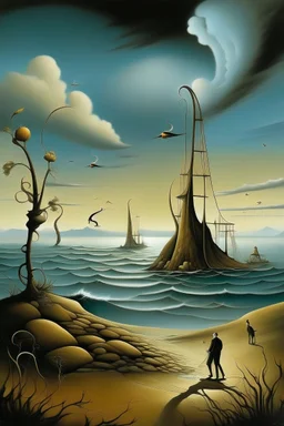 Offshore wind in the style of dali