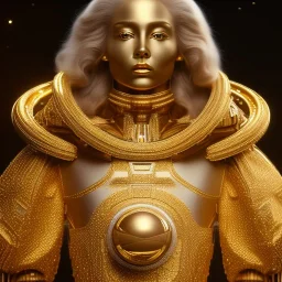 beautiful cosmic golden man, long hair, nice smiling, magic glamour make up, delicate colors, beautiful glamour galactic golden dress, ultra sharp focus, 8k, unreal engine 5, extremely sharp detail, light effect, soft light atmosphere of a spaceship, smooth, full of details, face in front, complete vision of body