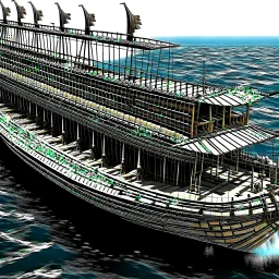 Ancient Greek Trireme with Warp Drive Engines