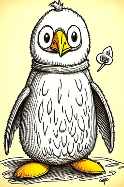 Halloween penguin art sketch