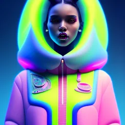 black hair woman, smile, purpurin, minimal latex dress, oversize velvet coat, gradient color, BLUE, PINK, CYAN, neon, insanely detailed, 16k resolution, perfect eyes, cinematic smooth, intricate detail