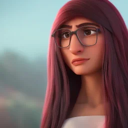 mia khalifa, dress red, long black hair, realistic, intriacte detail, sci-fi fantasy style, volumetric lighting, particales,highly detailed,cinamatic, deep colours,8k