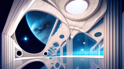 a person and a symmetry OCD place, architecture, in space, future place