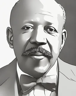 Outline art for coloring pages with W.E.B. DU BOIS , white background, sketch style, only use black outline, white background, no shadows and well and clear outline , white background, sketch style, only use black outline, white background, no shadows and well and clear outline