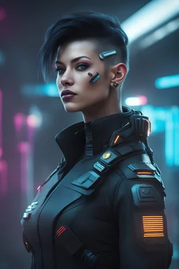 cyberpunk starfleet officer