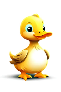 art for one cute duck , white background, full body, cartoon style, no shadows. -