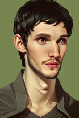 portrait of colin morgan as merlin