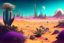 desert, vegetation, cosmos, people, sci-fi.