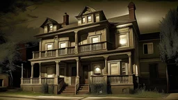 Create an image The house, restored to its 1912 condition, has become a popular tourist attraction for ghost hunters and horror enthusiasts