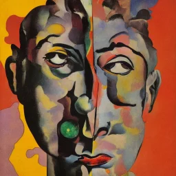 A new man, a hard-edged, impassioned style, Dada, Surrealism, by artist “Raoul Hausmann", by artist "Francis Picabia," complementary colors, analogous colors, perspective, deep focus, centered, crisp, clear, high resolution"