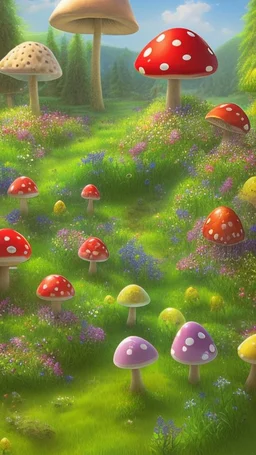 Mushroom field summer
