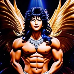 Ultra detailed fullbody Portrait in oil on canvas of Saint Seiya,extremely detailed digital painting, extremely detailed face, crystal clear eyes, mystical colors ,perfectly centered image, perfect composition, rim light, beautiful lighting,masterpiece ,16k, stunning scene, raytracing, anatomically correct, in the style of Seung Eun Kim and Steve Jung and Simon Bisley and uncannyknack.