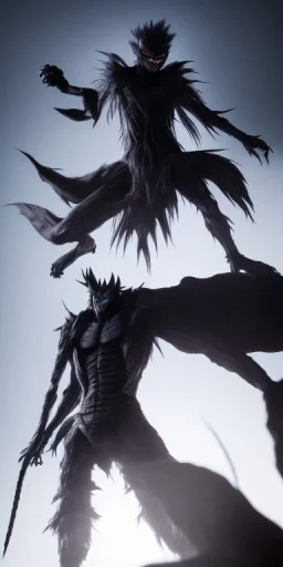 demon slayer battling ryuk