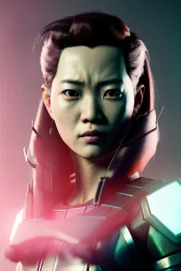 portrait, Asian cyborg woman, samurai warrior :: symmetry photography, cyberpunk style, pink hair, black samurai army, katana, japanese traditional ornaments, pink, white, black, glow eyes, cinematic, Ultra realistic, dark scene, soft color, highly detailed, unreal engine 5, RTX, ultra detail, 3d, finely drawn, high definition.