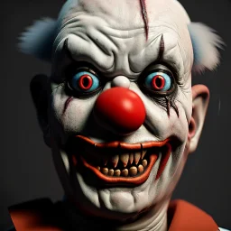 portrait of a scaring horror clown, from IT movie, 8k, high detail