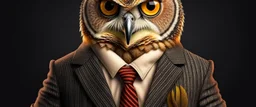 Owl dressed in a business suit