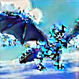 one ice and dragon type Pokemon, regal, blue and white in color scheme, fully visible, Ken Sugimori, Pokemon