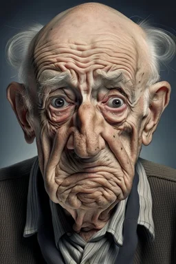 Ugly old man who is tired of his wife