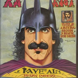 A 1980 medieval comic cover of batman frank zappa magazine.