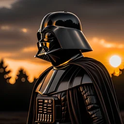 photography of darth vader, upper body portrait, shot by Nikon Z9, ultra high quality, cinematic lighting, rule of thirds, golden hour, space in the background, dark ambient,award winning photography, edited on photoshop and lightroom, raw image
