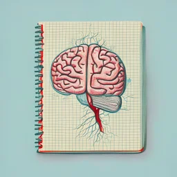 medicine notebook brain illustration