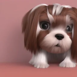 shih tzu dog brown and white