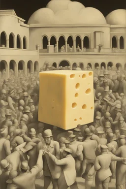 totalitarian methods of mashing the public into process cheese; Surrealism