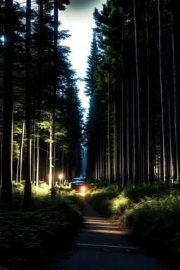 deep in the forest at night