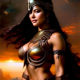 portrait 'beautiful fit Sexy busty Dejah Thoris',ancient metal armor and Helmet ,painting by gaston bussiere, greg rutkowski, yoji shinkawa, yoshitaka amano, tsutomu nihei, donato giancola, tim hildebrandt, oil on canvas, cinematic composition, extreme detail,fit full head inside picture,32k