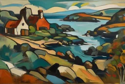 abstract landscape of iona in the style of Arne hiersoux