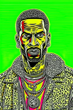 travis scott, drake portrait, in comics style, super HQ