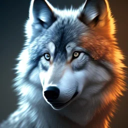 wolf, blue, masterpiece, expert, 8K, hyperrealism, sharp focus, cinematic lighting