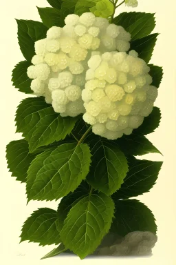 a botanical illustration of a hydrangea