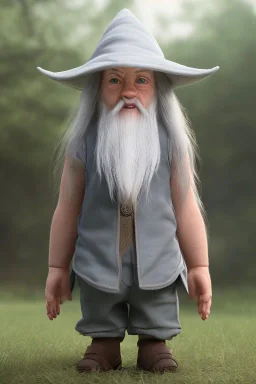 Gandalf toddler, full body, bokeh, hyper realistic