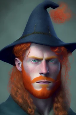 Wizard hat ginger hair handsome wizard 5e